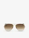 Ray Ban Gold Aviator Pilot Sunglasses In Gold