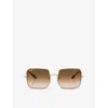 Ray Ban Womens Rb1971 Square 1971 Classic Square-frame Metal Sunglasses Gold