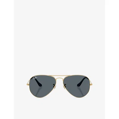 Ray Ban Womens Gold Rb3025 Aviator-frame Metal Sunglasses