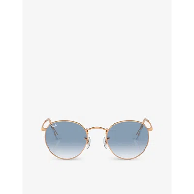 RAY BAN WOMENS GOLD RB3447 ROUND-FRAME METAL SUNGLASSES