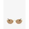 Ray Ban Womens Rb3547 Oval Metal Summer Capsule Oval-frame Metal Sunglasses Gold