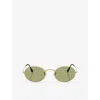 Ray Ban Womens Rb3547 Oval Metal Summer Capsule Oval-frame Metal Sunglasses Gold