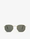 Ray Ban Ray-ban Mens Gold Rb3548 Hexagonal-frame Sunglasses In Gold