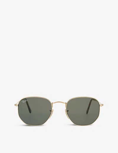 Ray Ban Ray-ban Mens Gold Rb3548 Hexagonal-frame Sunglasses