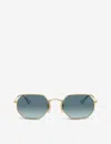 Ray Ban Ray-ban Womens Gold Rb3556 Metal And Glass Octagonal-frame Sunglasses In Gold