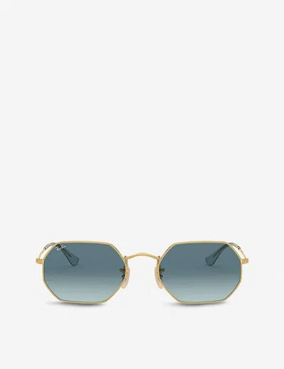 Ray Ban Ray-ban Womens Gold Rb3556 Metal And Glass Octagonal-frame Sunglasses