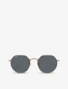 Ray Ban Ray-ban Womens Gold Rb3565 Jack Hexagonal-frame Metal Sunglasses In Gold
