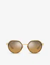 Ray Ban Ray-ban Womens Gold Rb3703m Scuderia Ferrari Irregular-frame Metal Sunglasses In Gold