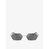 Ray Ban Ray-ban Womens Gold Rb3728 Yevi Irregular-frame Metal Sunglasses In Gold