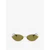 Ray Ban Womens Rb3757 Kai Oval-frame Metal Sunglasses Gold In Gold
