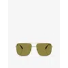 Ray Ban Womens Gold Rb3758 Ari Square-frame Metal Sunglasses