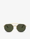 Ray Ban Ray-ban Womens Gold Rb3765 Irregular-frame Metal Sunglasses In Gold