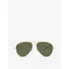 RAY BAN RAY-BAN WOMENS GOLD RB3825 OLD AVIATOR PILOT-FRAME METAL SUNGLASSES