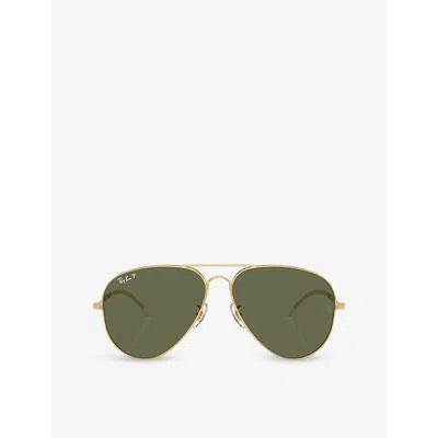 Ray Ban Ray-ban Womens Gold Rb3825 Old Aviator Pilot-frame Metal Sunglasses