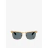 Ray Ban Womens Gold Rb3875 Wayfarer Deluxe Square-frame Metal Sunglasses