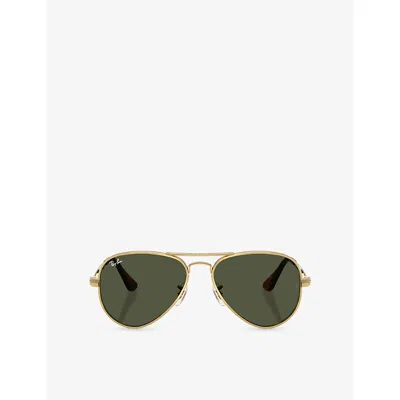 Ray Ban Womens Gold Rb3925 Aviator Max Metal Sunglasses In Pattern