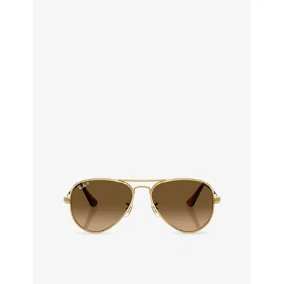 Ray Ban Womens Gold Rb3925 Aviator Max Metal Sunglasses In Pattern