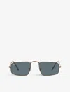 Ray Ban Julie Dark Grey Rectangular Unisex Sunglasses Rb3957 9229b1 49 In Gold