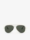 Ray Ban Aviator Gold Plated Titanium Rb 8125m 9143 Polarised In Gold