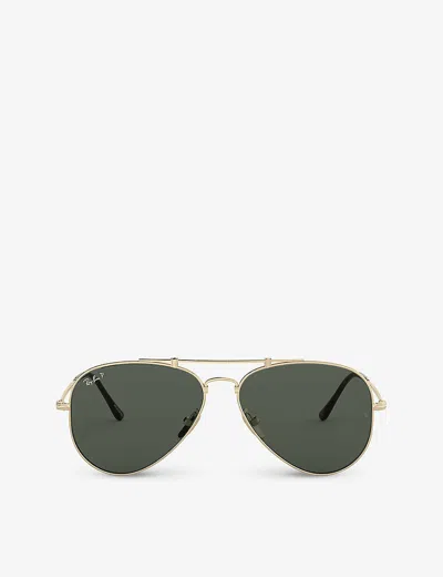 Ray Ban Aviator Gold Plated Titanium Rb 8125m 9143 Polarised