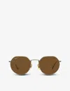 Ray Ban Ray-ban Womens Gold Rb8165 Round-frame Crystal And Titanium Sunglasses In Gold