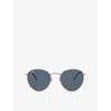Ray Ban Womens Gold Rbr0103s Phantos-frame Metal Sunglasses In Blue