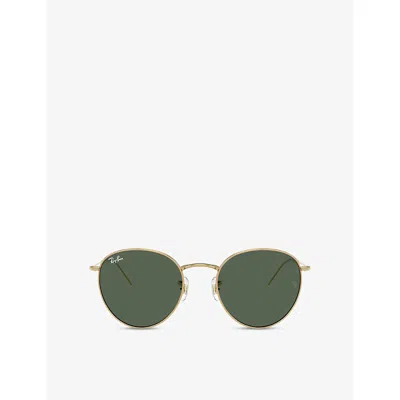Ray Ban Womens Gold Rbr0103s Round-frame Metal Sunglasses