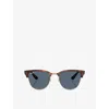 Ray Ban Womens Gold Rbr0504s Square-frame Moulded Acetate Sunglasses In Gold