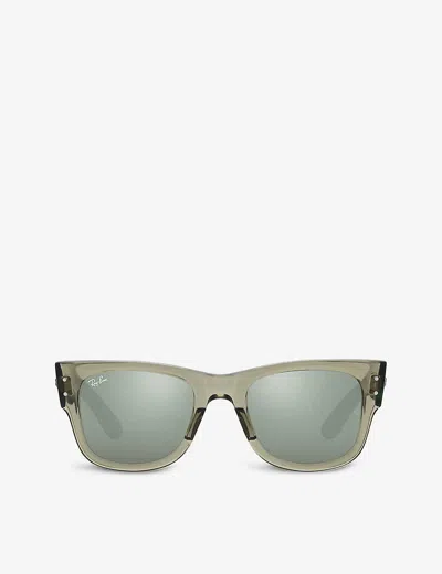 Ray Ban Ray-ban Womens Green Rb0840s Mega Wayfarer Tortoiseshell-frame Acetate Sunglasses