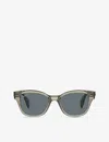 Ray Ban Sunglasses Unisex Rb0880s - Striped Green Havana Frame Blue Lenses Polarized 49-19 In Green