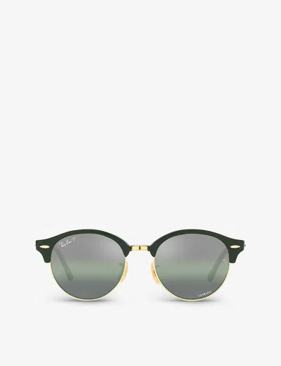 Ray Ban Ray-ban Womens Green Rb4246 Clubround Chromance Round-frame Acetate Sunglasses
