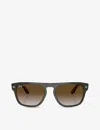 Ray Ban Ray-ban Womens Green Rb4407 Square-frame Injected Sunglasses In Green