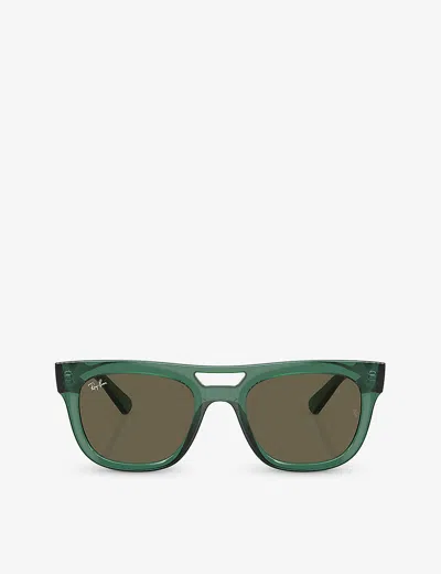 RAY BAN WOMENS GREEN RB4426 PHIL SQUARE-FRAME INJECTED SUNGLASSES