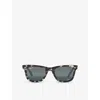 Ray Ban Womens Ray-ban Rb2140 Wayfarer Tortoiseshell Acetate Sunglasses In Grey