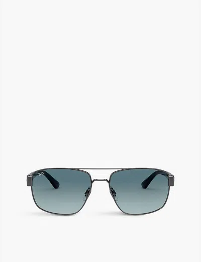 Ray Ban Ray-ban Womens Grey Rb3663 Aviator-frame Metal Sunglasses