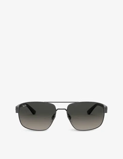 Ray Ban Ray-ban Womens Grey Rb3663 Aviator-frame Metal Sunglasses