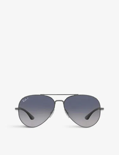 Ray Ban Ray-ban Womens Grey Rb3675 Pilot-frame Metal Sunglasses
