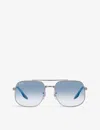 Ray Ban Ray-ban Womens Grey Rb3699 Polarised Polished-metal Sunglasses In Grey