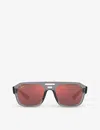 Ray Ban Ray-ban Womens Grey Rb4397 Corrigan Rectangle-frame Acetate Sunglasses In Grey