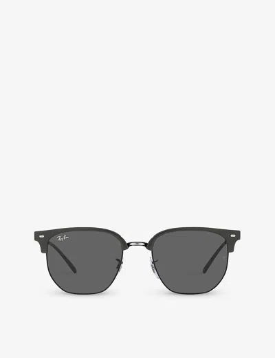 Ray Ban Ray-ban Womens Grey Rb4416 New Clubmaster Irregular-frame Propionate Sunglasses