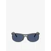Ray Ban Womens Grey Rb4452 Liteforce Square-frame Peek Sunglasses