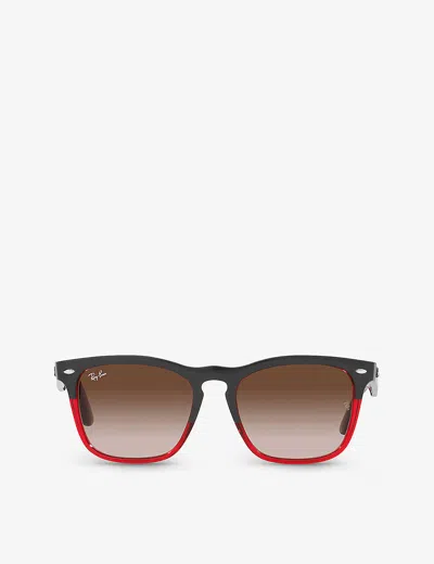 Ray Ban Ray-ban Womens Grey Rb4487 Steve Square-frame Nylon Sunglasses