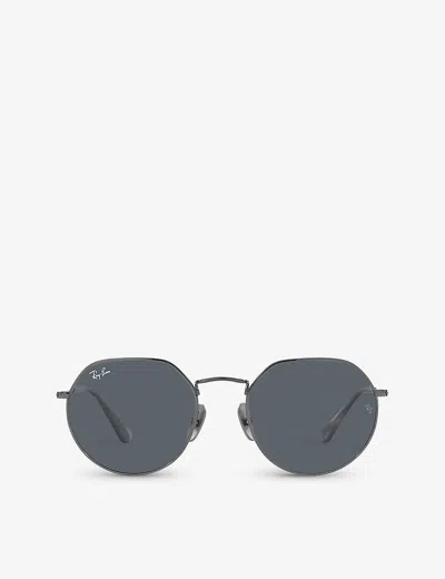 Ray Ban Ray-ban Womens Grey Rb8165 Jack Titanium Sunglasses