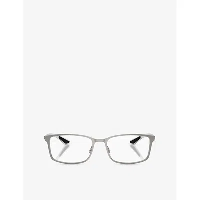 Ray Ban Womens Grey Rb8424 Rectangle-frame Acetate Optical Glasses In Transparent
