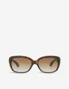 Ray Ban Ray-ban Womens Light Havana Jackie Ohh Rb4101 Rectangle-frame Polarised Sunglasses In Light Havana