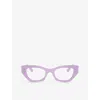 Ray Ban Womens Lilac Rx7330 Zena Round-frame Acetate Optical Glasses In Lilac