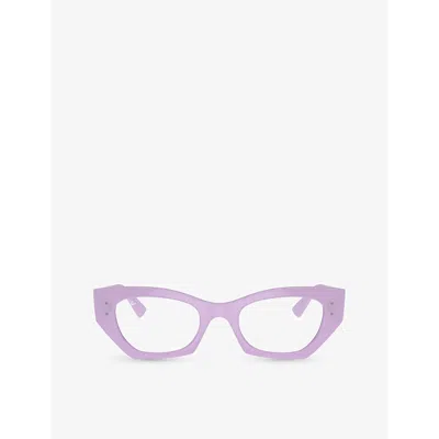 Ray Ban Womens Lilac Rx7330 Zena Round-frame Acetate Optical Glasses