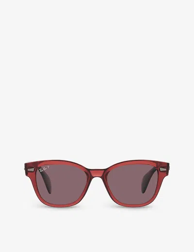 Ray Ban Ray-ban Womens Pink Rb0880s Square-frame Propionate Sunglasses