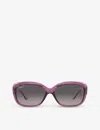 Ray Ban Rb4101 Jackie Ohh Rectangle-frame Acetate Sunglasses In Purple