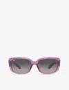 Ray Ban Ray-ban Womens Purple Rb4389 Rectangular-shape Transparent-propionate Sunglasses In Purple